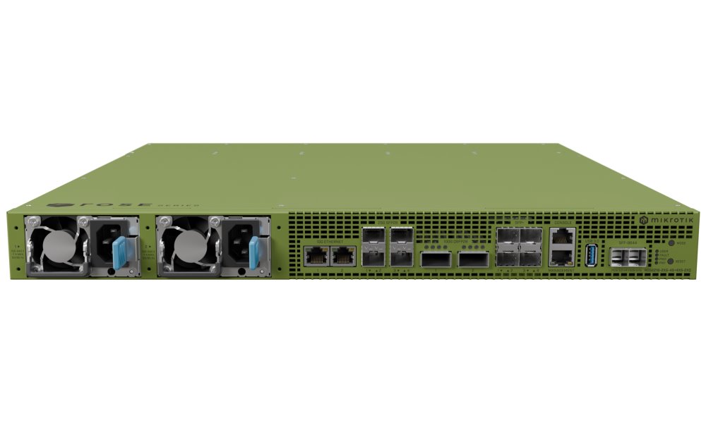 Mikrotik Data Server, 2x 100G QSFP28, 4x 25G SFP28, 4x SFP+, 2x 10GbE, 1x GbE, 2x M.2 SATA, 20x PCI-e, 2x USB, ROSv7, L6