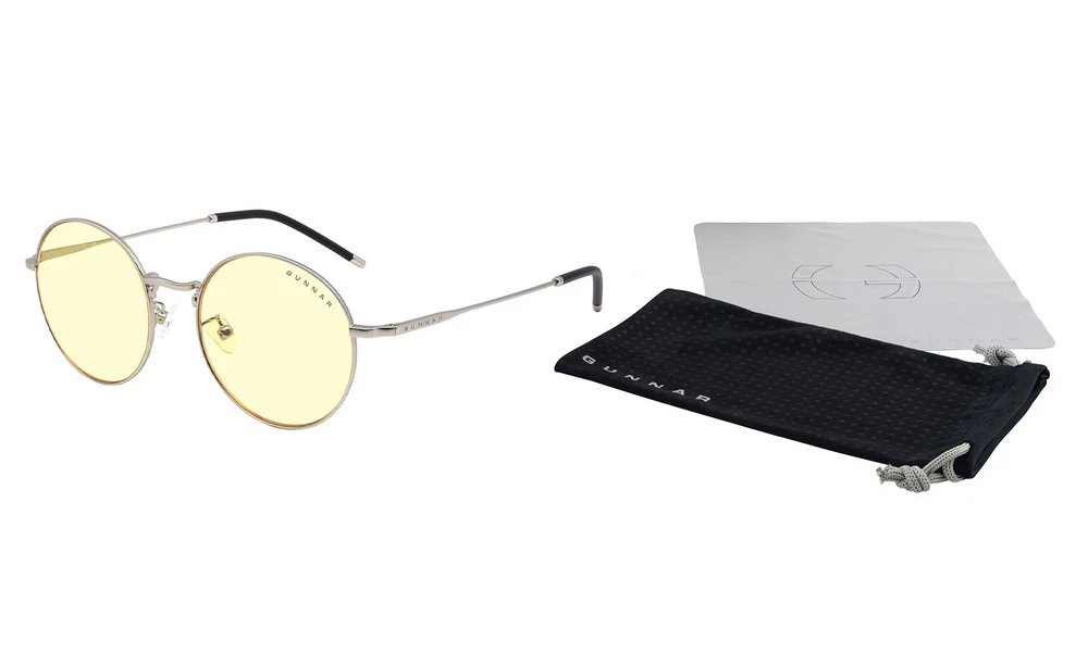 GUNNAR kancelářske/herní brýle ELLIPSE SILVER * jantárová skla * BLF 65 * GUNNAR focus