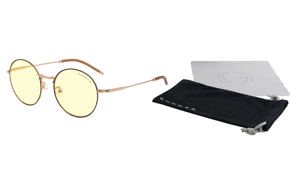 GUNNAR kancelářske/herní brýle ELLIPSE BLACK/GOLD * jantárová skla * BLF 65 * GUNNAR focus