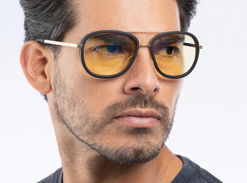 GUNNAR kancelářske/herní brýle  DUME GOLD jantarová skla BLF 65 GUNNAR focus