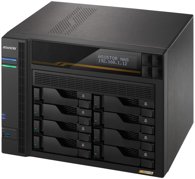 Asustor Lockerstor 8 Gen3 AS6808T   8x 2,5"/3,5" SATA III/ 16GB RAM/ Dual 10GbE Ports/ Dual 5GbE Ports/ 4x M.2 SSD