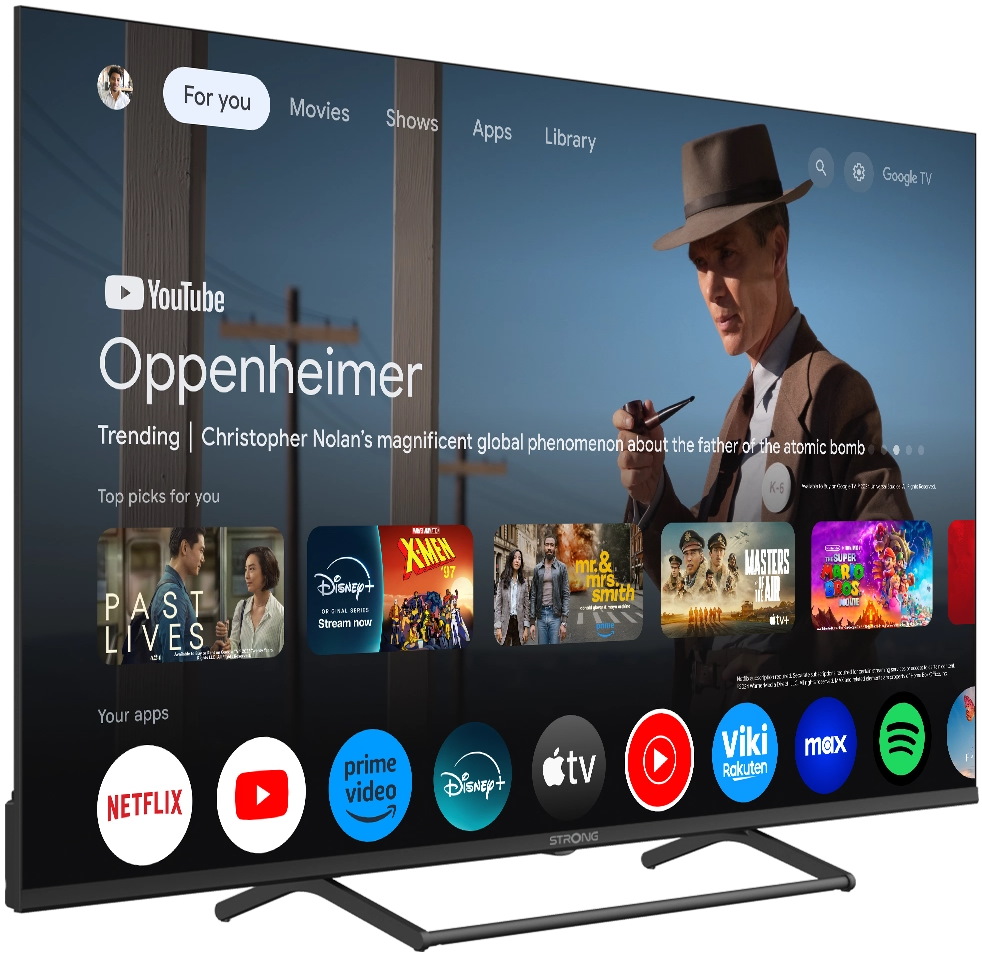 STRONG SMART LED TV 55"/ SRT55UG7773C/ UHD/ 3840x2160/ DVB-T2/C/S2/ H.265/HEVC/ 3xHDMI/ 2xUSB/ Wi-Fi/ LAN/ G/ ANDROID 14