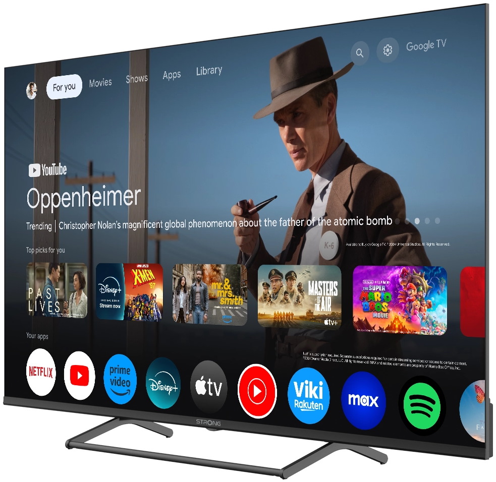 STRONG SMART LED TV 55"/ SRT55UG7773C/ UHD/ 3840x2160/ DVB-T2/C/S2/ H.265/HEVC/ 3xHDMI/ 2xUSB/ Wi-Fi/ LAN/ G/ ANDROID 14