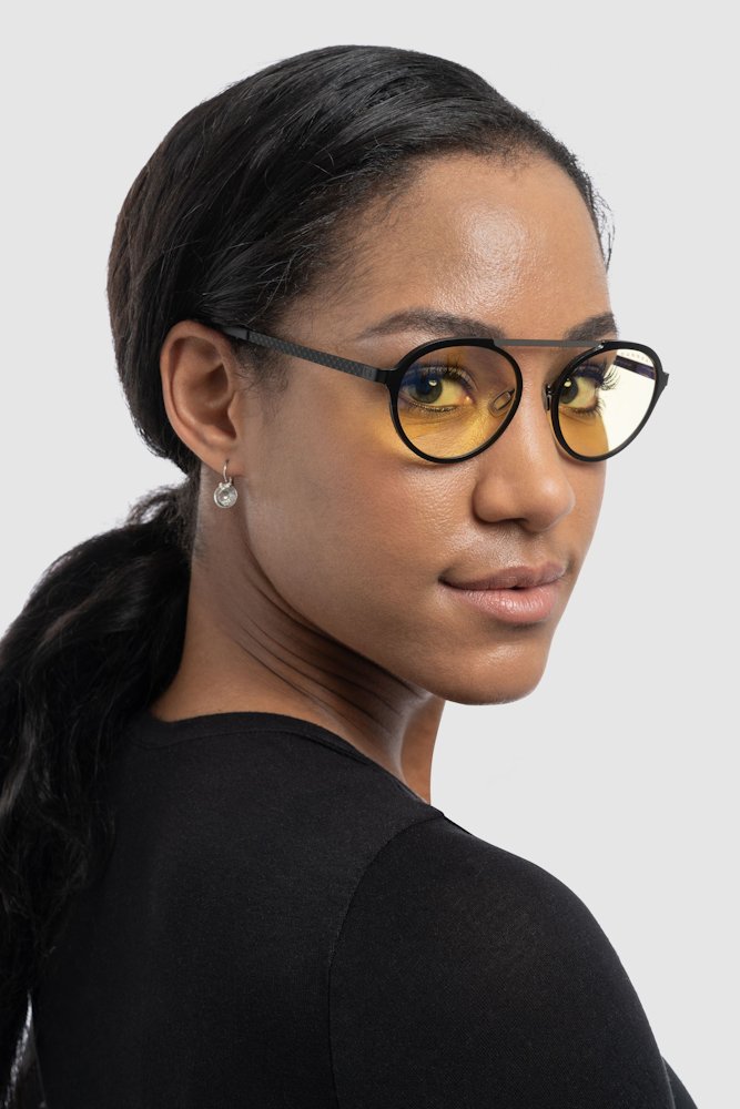 GUNNAR kancelářske/herní brýle  PACIFICA ONYX-SILVER jantarová skla BLF 65 GUNNAR focus