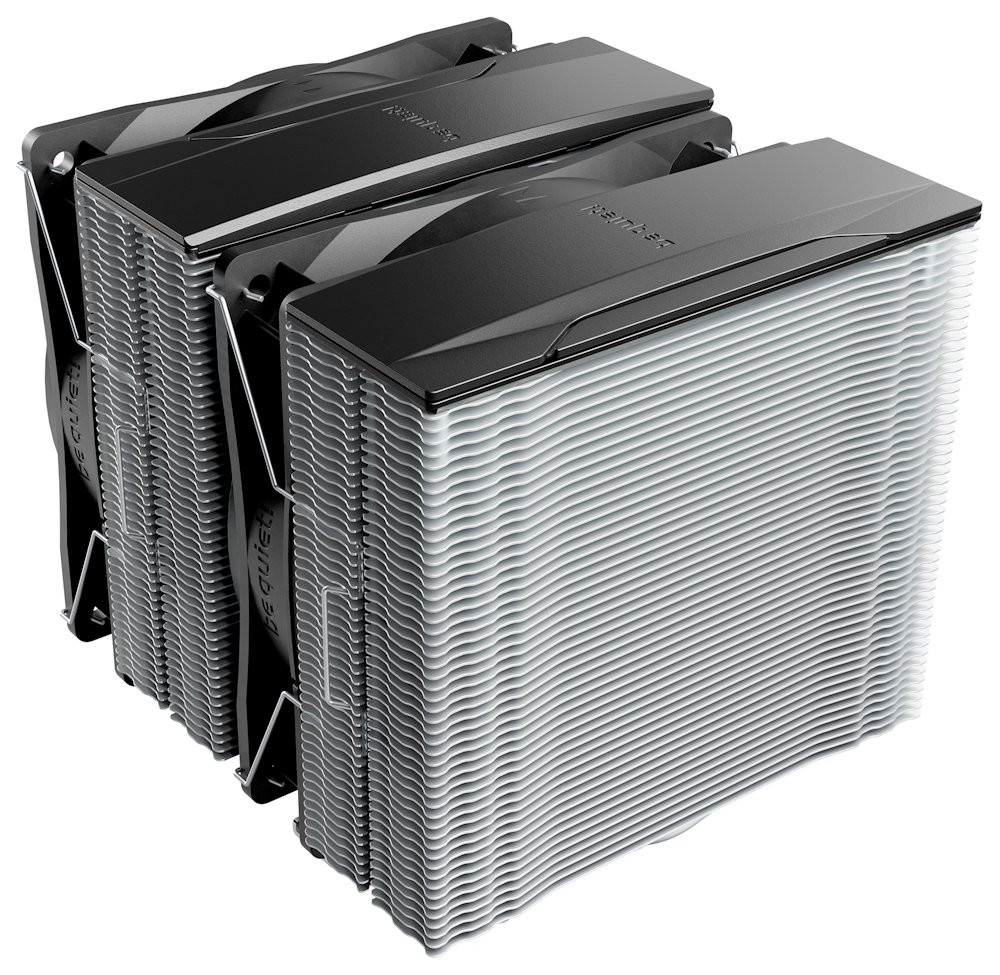 Be quiet! chladič CPU PURE ROCK PRO 3 / 2x120mm PWM fan / 6xheatpipe / stříbrný