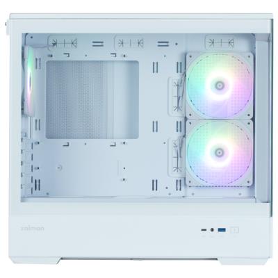 Zalman skříň P30 White V2/ miniT / 3x120mm fan ARGB / USB 3.0 / USB-C / temperované sklo / bílá