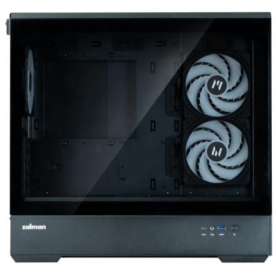 Zalman skříň P30 Black V2 / miniT / 3x120mm fan ARGB / USB 3.0 / USB-C / temperované sklo / černá