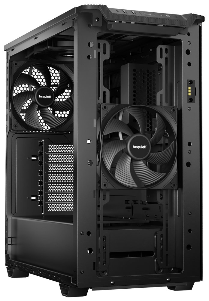 Be quiet! skříň PURE BASE 501DX / ATX / 3x140mm PWM fan / ARGB LED pásek / USB3.2 / temperované sklo / černá