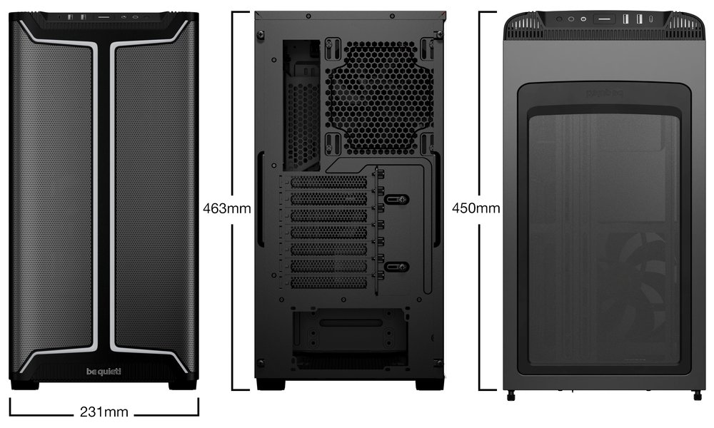 Be quiet! skříň PURE BASE 501DX / ATX / 3x140mm PWM fan / ARGB LED pásek / USB3.2 / temperované sklo / černá
