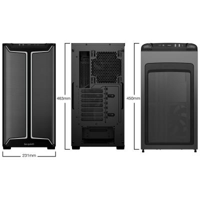Be quiet! skříň PURE BASE 501DX / ATX / 3x140mm PWM fan / ARGB LED pásek / USB3.2 / temperované sklo / černá