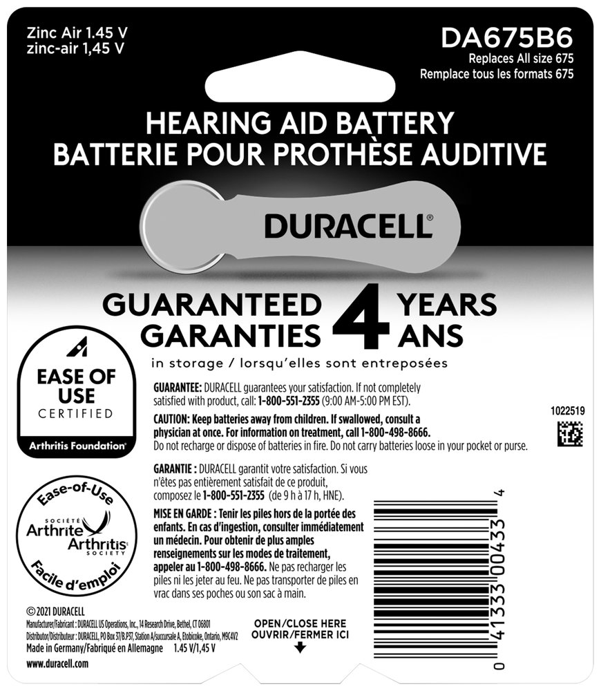 Duracell baterie do naslouchadel HA 675 6ks