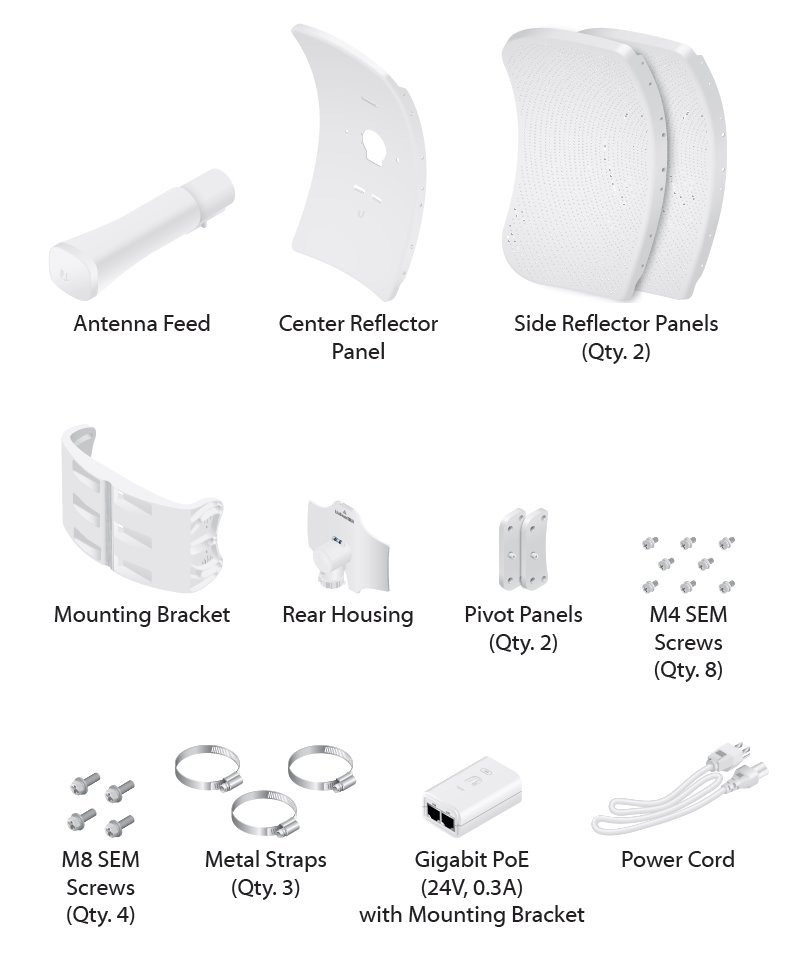 Ubiquiti LiteBeam 5AC Long Range 5pack - AP/client 5GHz, anténa 26dBi MIMO2x2, airMAX AC, 1x Gbit RJ45, PoE 24V,sada 5ks