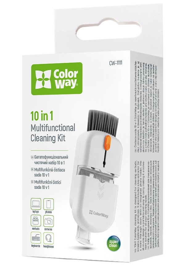 COLORWAY čistící sada 10v1 pro sluchátka, klávesnice, obrazovky, foto a elektroniku