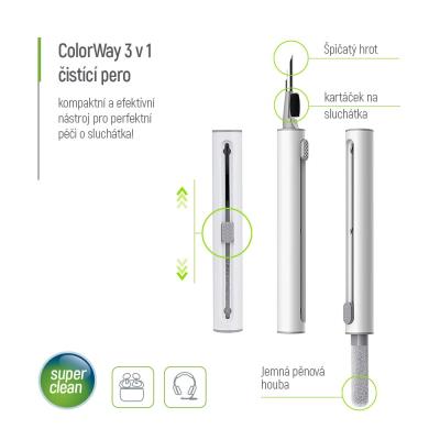 COLORWAY čistící sada 3v1 pro sluchátka