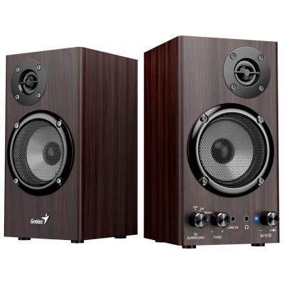 GENIUS repro SP-HF520BT Dark Brown/ 2.0/ Bluetooth 5.3/ 20W/ Dřevěné/ tmavě hnědé