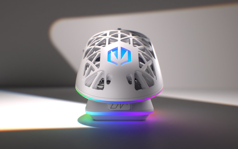 Endorfy myš LIV Plus Onyx White Wireless / PAW3395 / Khail GM 8.0 / bezdrátová / ultralehká / dockovací stanice / bílá