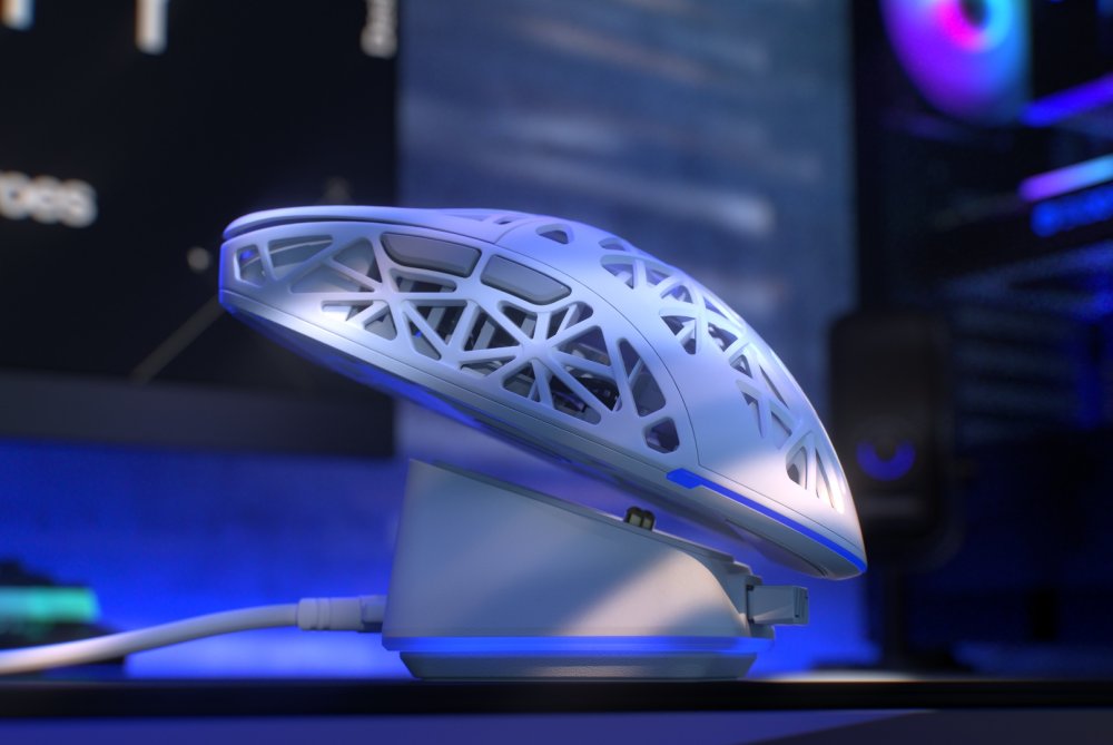 Endorfy myš LIV Plus Onyx White Wireless / PAW3395 / Khail GM 8.0 / bezdrátová / ultralehká / dockovací stanice / bílá