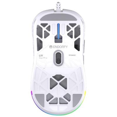 Endorfy myš LIV Onyx White / PAW3311 / Khail GM 4.0 / ARGB / drátová / ultralehká / bílá