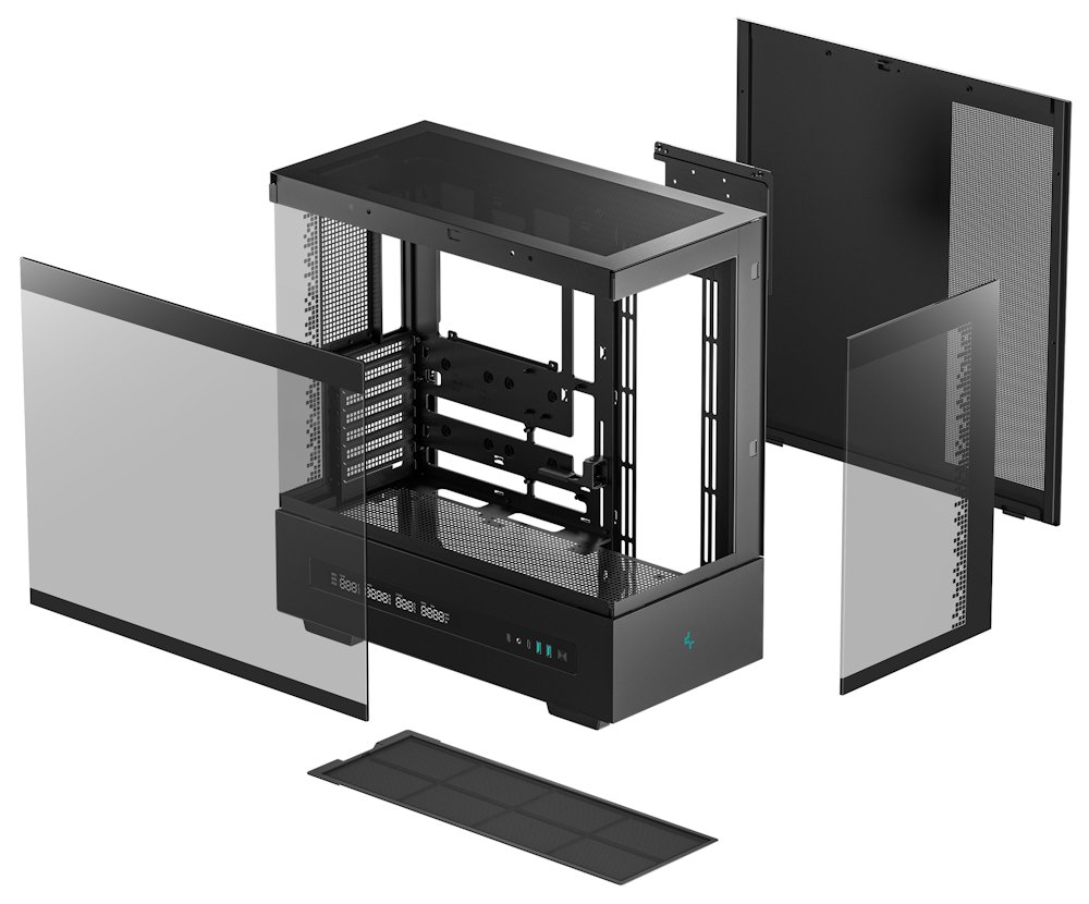 DEEPCOOL skříň CH690 DIGITAL ATX / 2xUSB 3.0 / USB-C / až 10x gan / panoramatická / černá