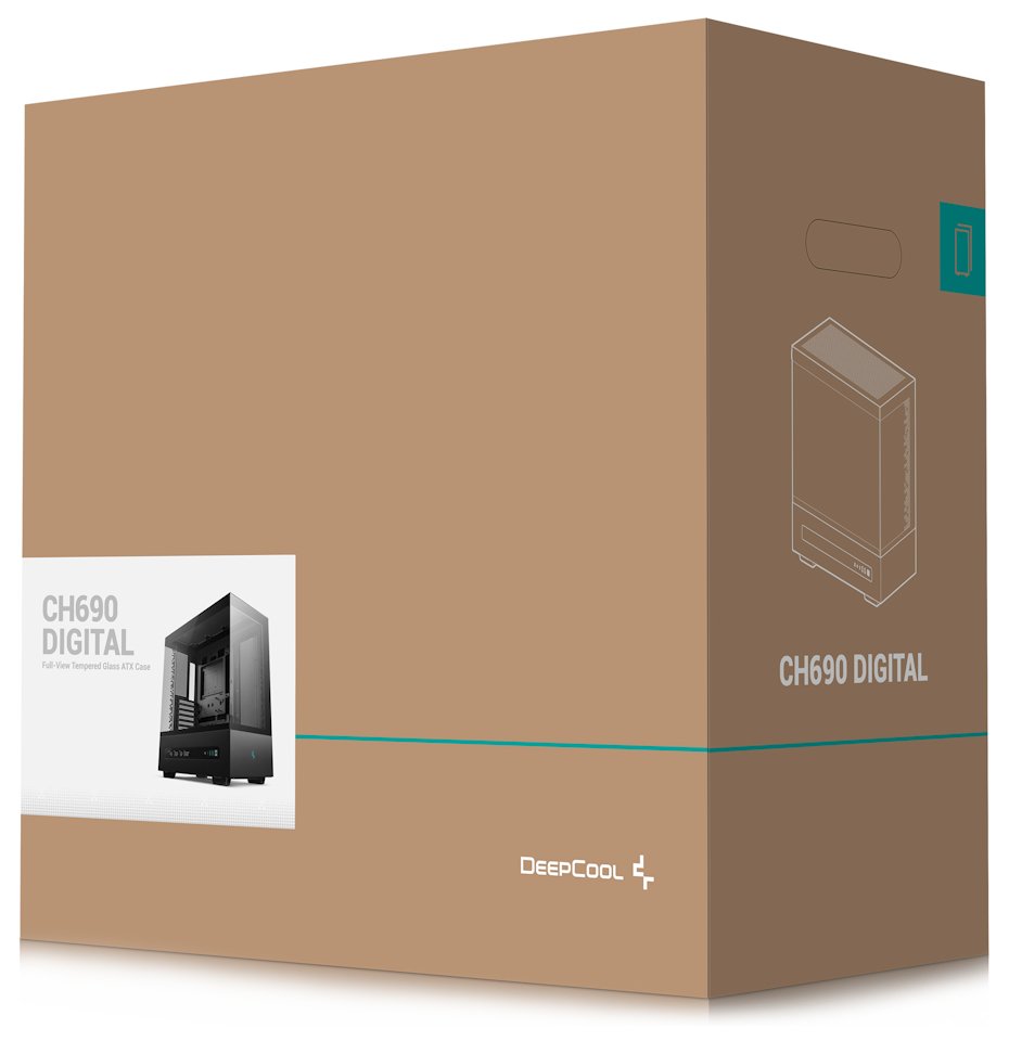DEEPCOOL skříň CH690 DIGITAL ATX / 2xUSB 3.0 / USB-C / až 10x gan / panoramatická / černá