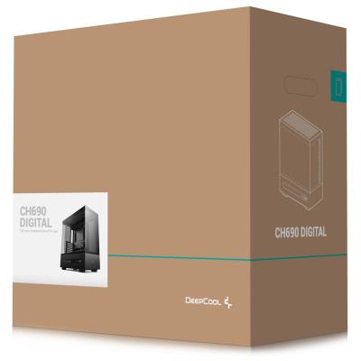 DEEPCOOL skříň CH690 DIGITAL ATX / 2xUSB 3.0 / USB-C / až 10x gan / panoramatická / černá