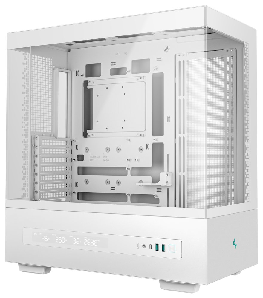 DEEPCOOL skříň CH690 DIGITAL ATX / 2xUSB 3.0 / USB-C / až 10x gan / panoramatická / bílá