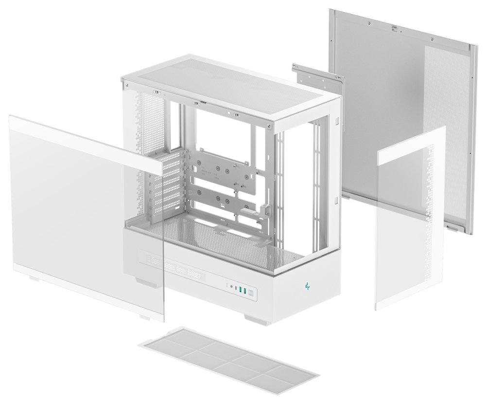 DEEPCOOL skříň CH690 DIGITAL ATX / 2xUSB 3.0 / USB-C / až 10x gan / panoramatická / bílá
