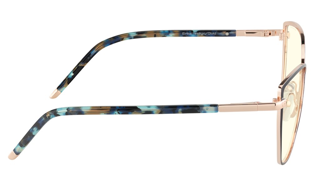 GUNNAR kancelářske/herní brýle  ERIKA INDIGO/GOLD čirá skla BLF 35 GUNNAR focus