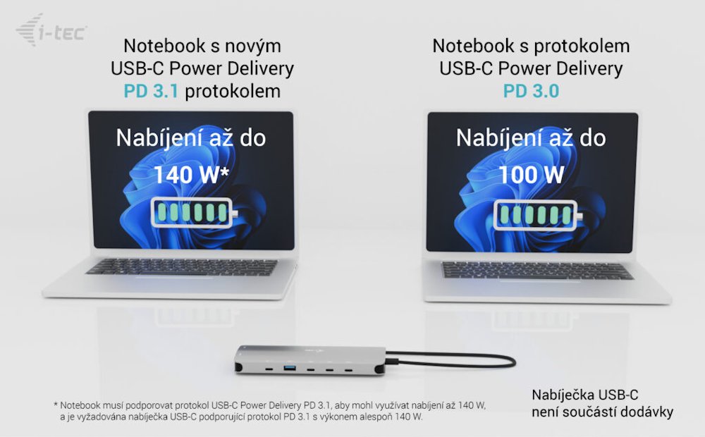 i-tec dokovací stanice USB-C Metal Nano 3x Display Dock, 2x HDMI 1x USB-C video, Power Delivery 140W