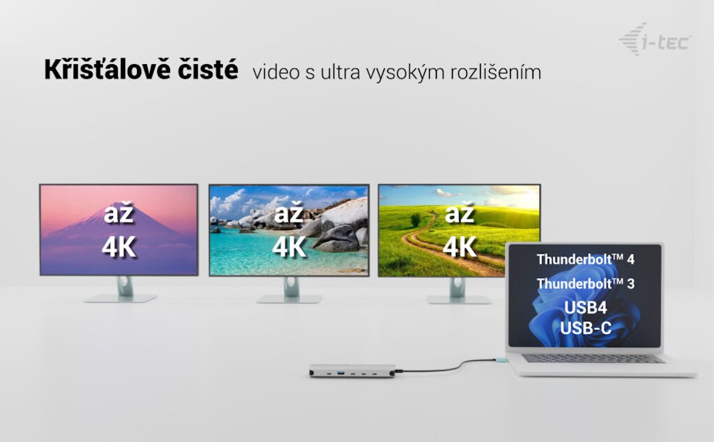 i-tec dokovací stanice USB-C Metal Nano 3x Display Dock, 2x HDMI 1x USB-C video, Power Delivery 140W