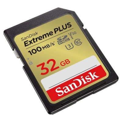 SanDisk Extreme PLUS 32GB SDHC / UHS-I, Class 10, U3, V30 /  up to 100MB/s & 60MB/s Read/Write / + 2 years RescuePRO