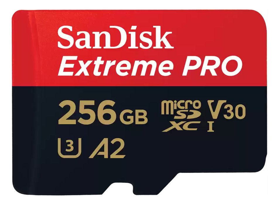 SanDisk Extreme PRO microSDXC 256GB / A2 C10 V30 UHS-I U3 / 200MB/s & 140MB/s / SD Adaptér + 2 years RescuePRO