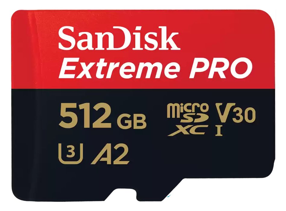 SanDisk Extreme PRO microSDXC 512GB / A2 C10 V30 UHS-I U3 / 200MB/s & 140MB/s / SD Adaptér + 2 years RescuePRO