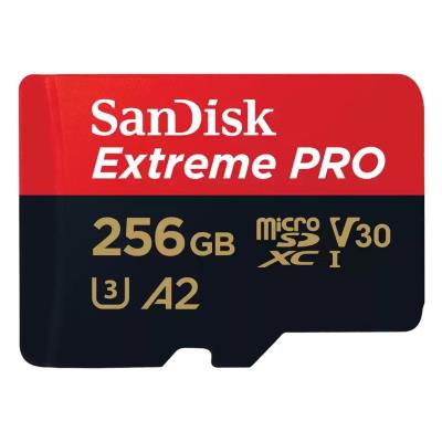 SanDisk Extreme PRO microSDXC 256GB / A2 C10 V30 UHS-I U3 / 200MB/s & 140MB/s / SD Adaptér + 2 years RescuePRO