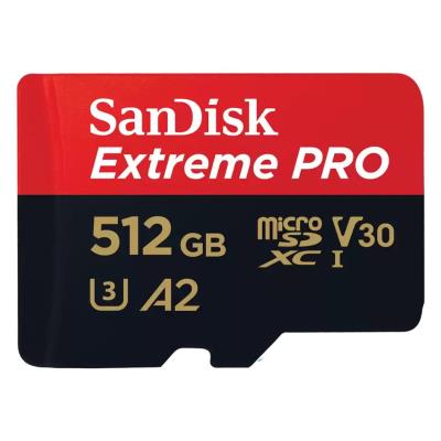 SanDisk Extreme PRO microSDXC 512GB / A2 C10 V30 UHS-I U3 / 200MB/s & 140MB/s / SD Adaptér + 2 years RescuePRO