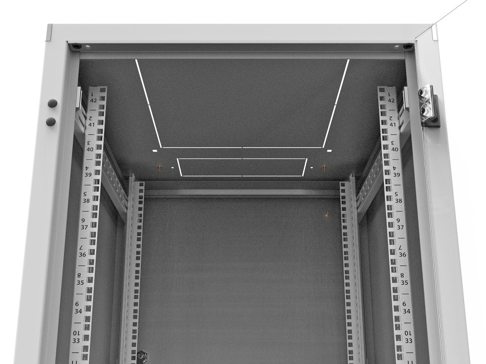 Solarix rozvaděč LC-50 42U, 600x800 RAL 7035, skleněné dveře