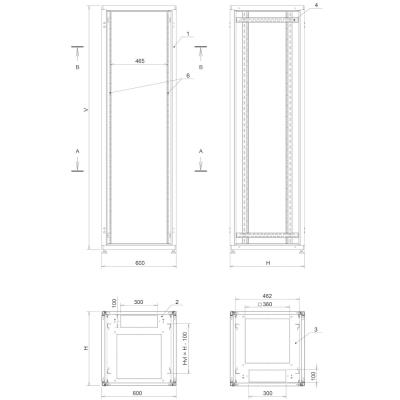 Solarix rozvaděč LC-50 42U, 600x800 RAL 7035, skleněné dveře