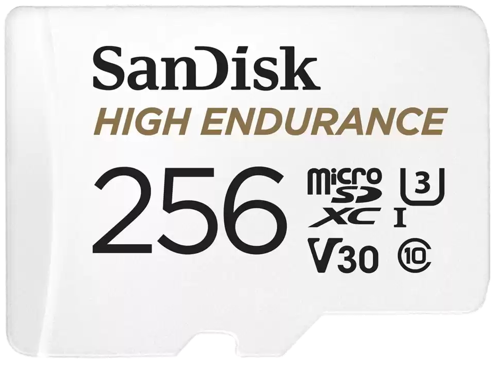 SanDisk High Endurance microSDXC 256GB / C10, U3, V30 / Full HD / 4K videos / dash cams & home monitoring / + SD Adaptér