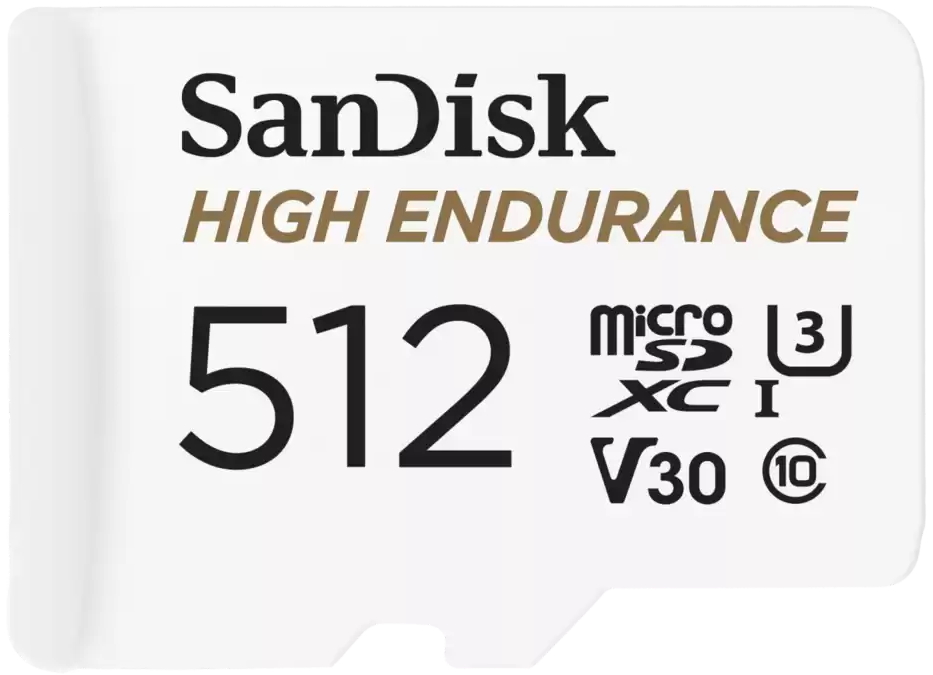 SanDisk High Endurance microSDXC 512GB / C10, U3, V30 / Full HD / 4K videos / dash cams & home monitoring / + SD Adaptér