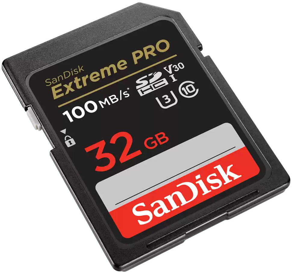 SanDisk Extreme PRO 32GB SDHC / UHS-I, Class 10, U3, V30 /  up to 100MB/s & 90MB/s Read/Write / + 2 years RescuePRO
