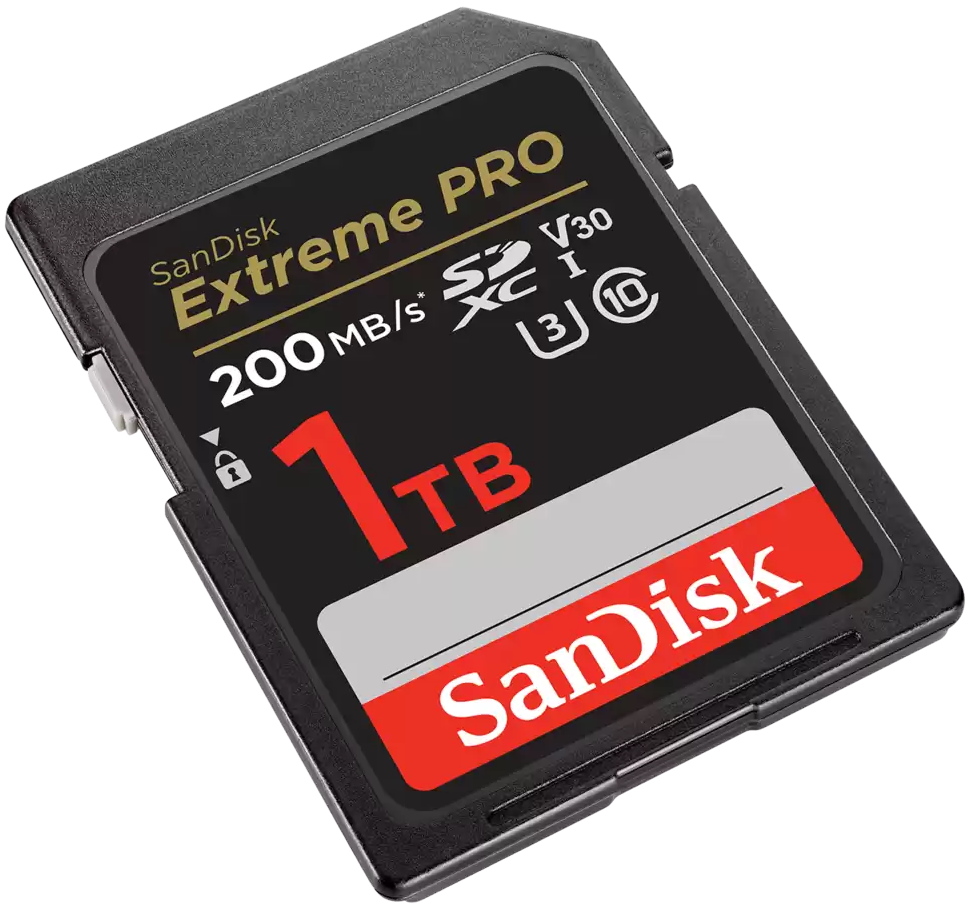 SanDisk Extreme PRO 1TB SDXC / UHS-I, Class 10, U3, V30 /  up to 200MB/s & 140MB/s Read/Write / + 2 years RescuePRO