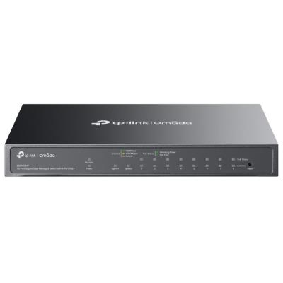 TP-Link ES210GMP, Omada 10-Port Gigabit Easy Managed Switch, 1x GLAN, 1x SFP, 8x GLAN PoE+, 123W PoE budget