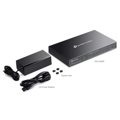 TP-Link ES210GMP, Omada 10-Port Gigabit Easy Managed Switch, 1x GLAN, 1x SFP, 8x GLAN PoE+, 123W PoE budget
