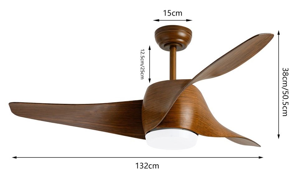 IMMAX NEO LITE WAVE SMART LED stropní svítidlo s ventilátorem 18W, Wi-Fi, TUYA, hnědé (barva dřeva)