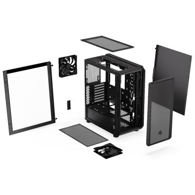 Endorfy skříň Arx 500 Core / ATX / 2 x 140mm fan (až 7 fans) / 2xUSB-A / USB-C / tvrzené sklo  / mesh panel /  černá
