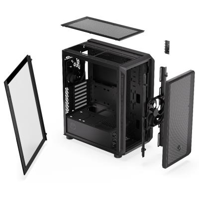 Endorfy skříň Arx 500 Core / ATX / 2 x 140mm fan (až 7 fans) / 2xUSB-A / USB-C / tvrzené sklo  / mesh panel /  černá