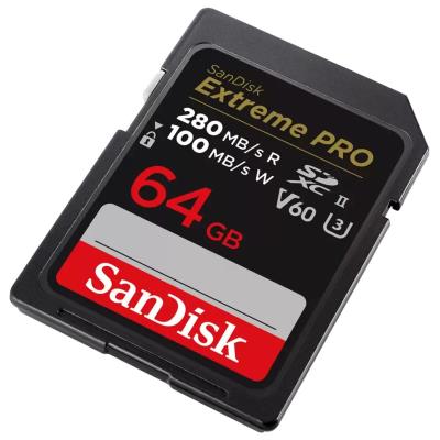 SanDisk Extreme PRO 64GB V60 UHS-II SD cards / R:280/ W:100MB/s