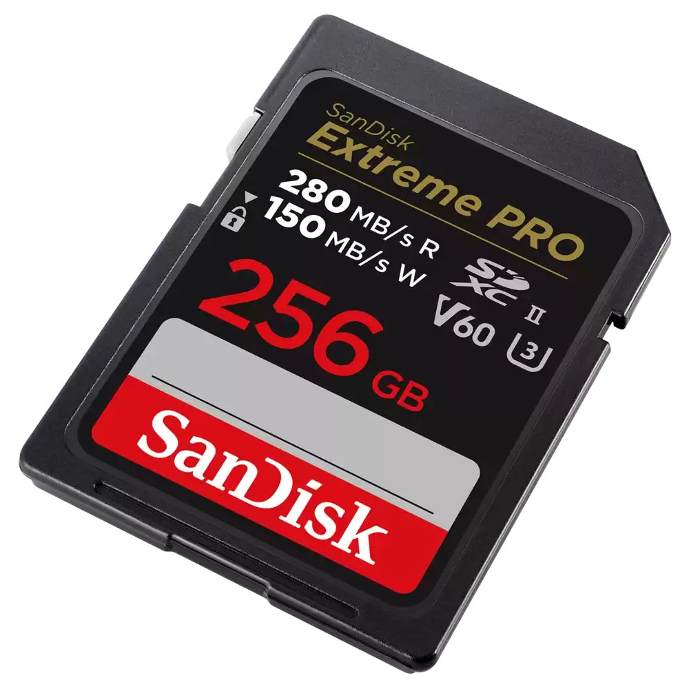 SanDisk Extreme PRO 256GB V60 UHS-II SD cards / R:280/ W:150MB/s