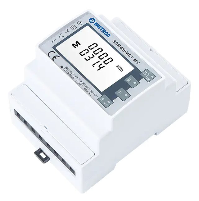 Eastron SDM630MCT-MV (NON-MID), 0,333mV vstup Modbus, RS485, třífázový, pulsní výstupy