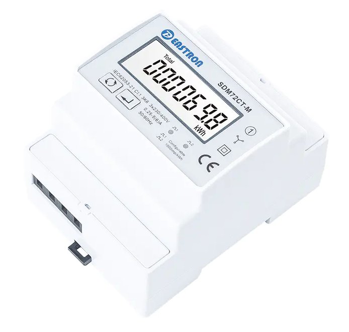 Eastron SDM72CT-M, RS485 Modbus, třífázový, pulsní výstupy, obousměrné měření